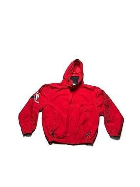 Vintage Nautica Competition Red Hooded Sailing Jacket Size Large